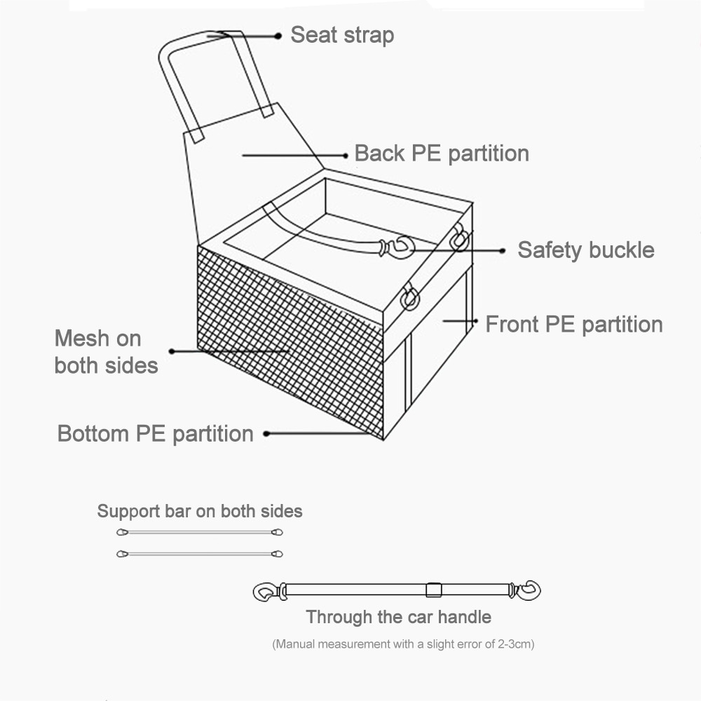 Wasserdicht Haustier Hund Auto Sitz Abdeckung Reise Hund Träger Ich bin Freien sicher Sitz Korb Katze Welpen Tasche Reise Gittergewebe Hängen Taschen