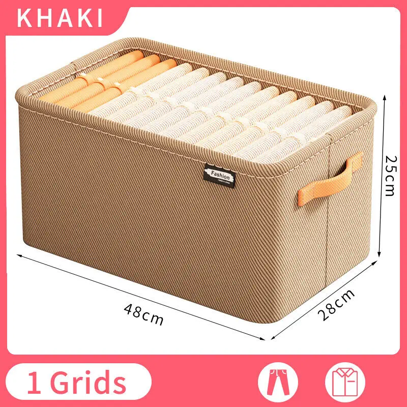 Clothing Pants Storage Box Wardrobe Clothes Storage Organizer Foldable Large Capacity Closet Organizer Drawer Storage Organizers: light yellow