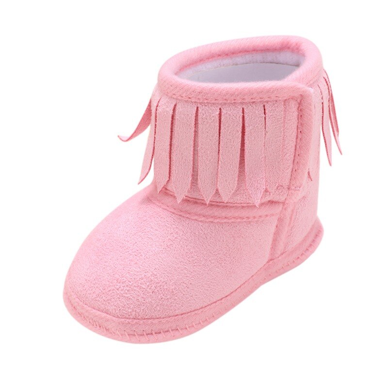 Peuter Schoenen Winter Snowboots Infant Zachte Bodem Baby Kwastje -Collectie Baby Schoenen Zachte Zool Anti-Slip crib Laarzen: Roze / 7-12 Months