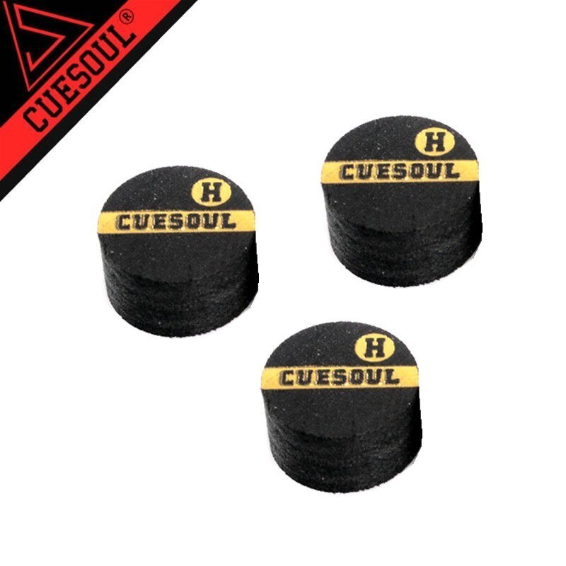 Cueshoul-tacos de billar de cuero cocido de 6 capas, 10mm de diámetro, S, M, H: H  3PCS