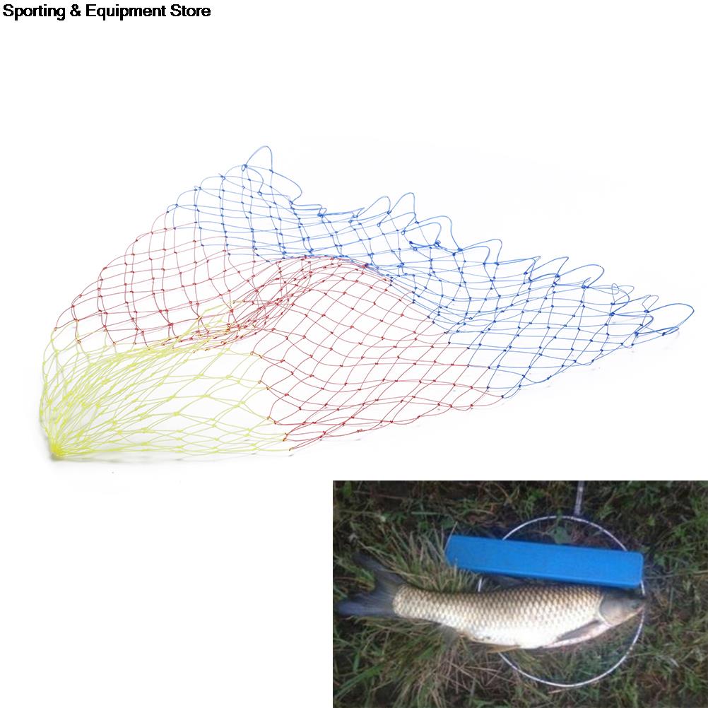 35/40/45/50/60cm Nylon Fishing Nets Collapsible Fishing Tools Rhombus Mesh Hole Depth Folding Nylon Landing Dip Net