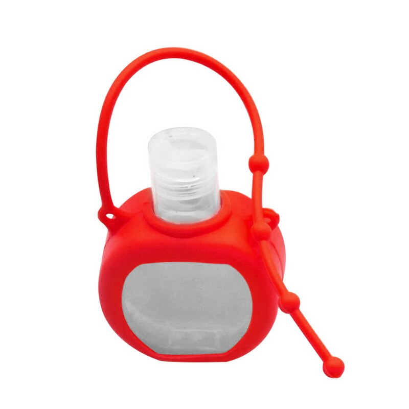 Cute Colorful Fruit Food Silicone Mini Hand Sanitizer Portable Hand Sanitizer Bottle Liquid Soap Liquid Dispenser Container: Red 1PCS