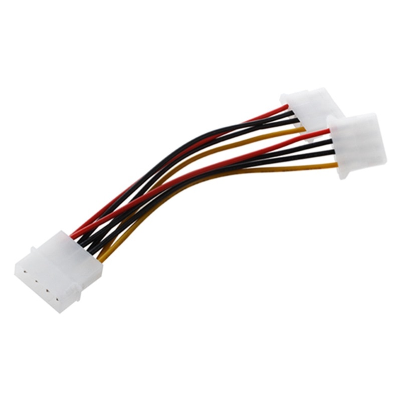 Computer Molex 6 Inches 4 Pin Power Supply Y Splitter Cable,1 Male to 2 Female
