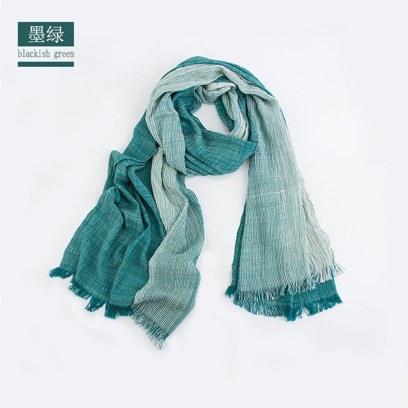 Unisex Men Women Ombre Shawl Spring Summer Cotton Blend Gradient Scarves Hijab Casual Male Scarves Crinkle Global Scarf YG367: YG36701