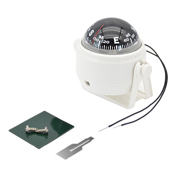 Boot Kompas Met Elektronische Led Licht Waterdicht Nautische Kompas Zee Draaibare Marine Voor Marine Navigatie Positionering: Rood