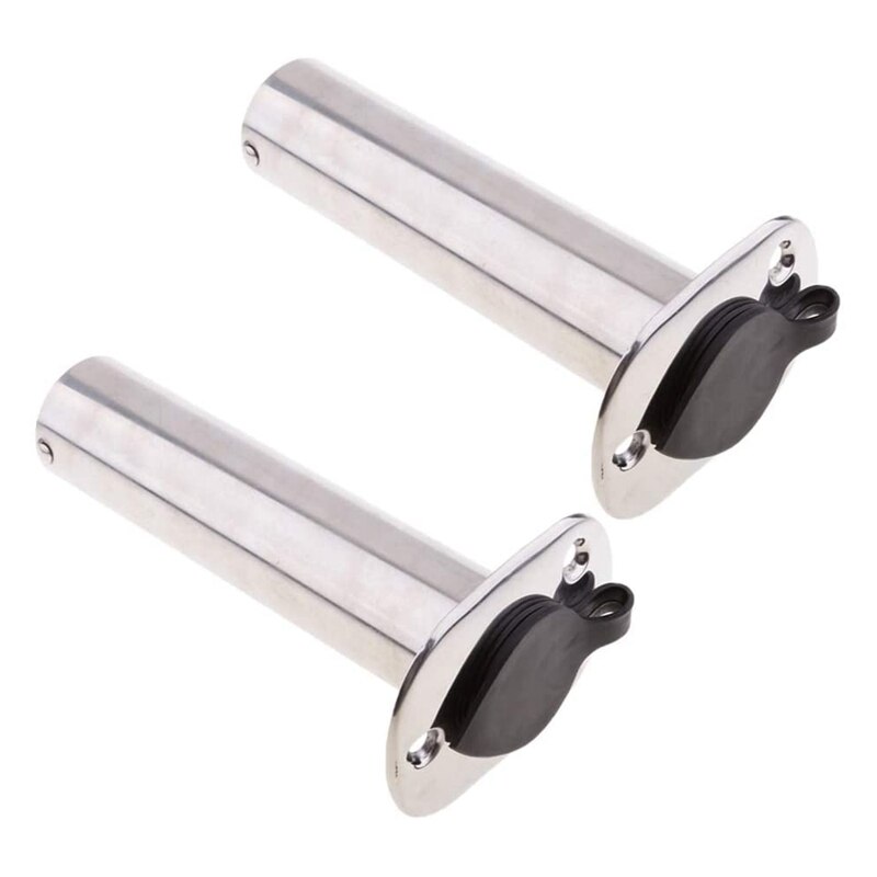 2Pcs Stainless Steel 316 Boat Fishing Rod Holder Flush Mount Rod Pod