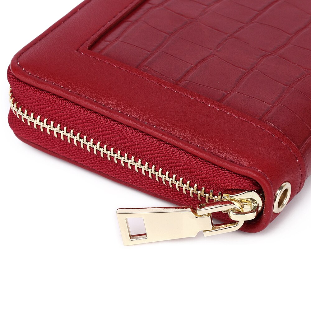 Unishow Krokodil Muster Frauen Brieftasche Lange Armband Damen Geldbörse Kupplung Weibliche Telefon Brieftasche Große Pu Leder Brieftasche Geldbörse