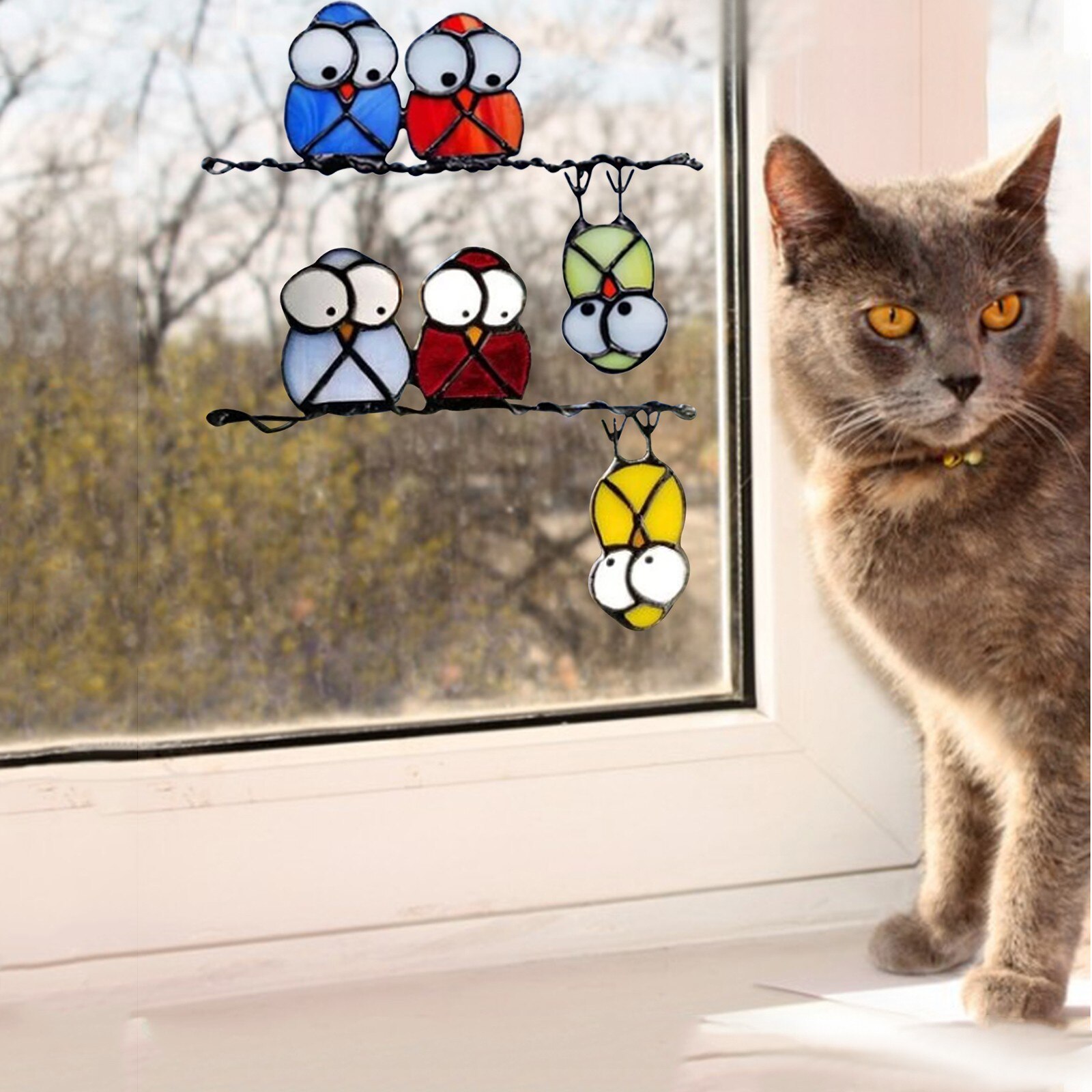 Window Stickers Birds Window Clings Window Decals Spring Decorations Fridge Magnets Home Decoration Stickers