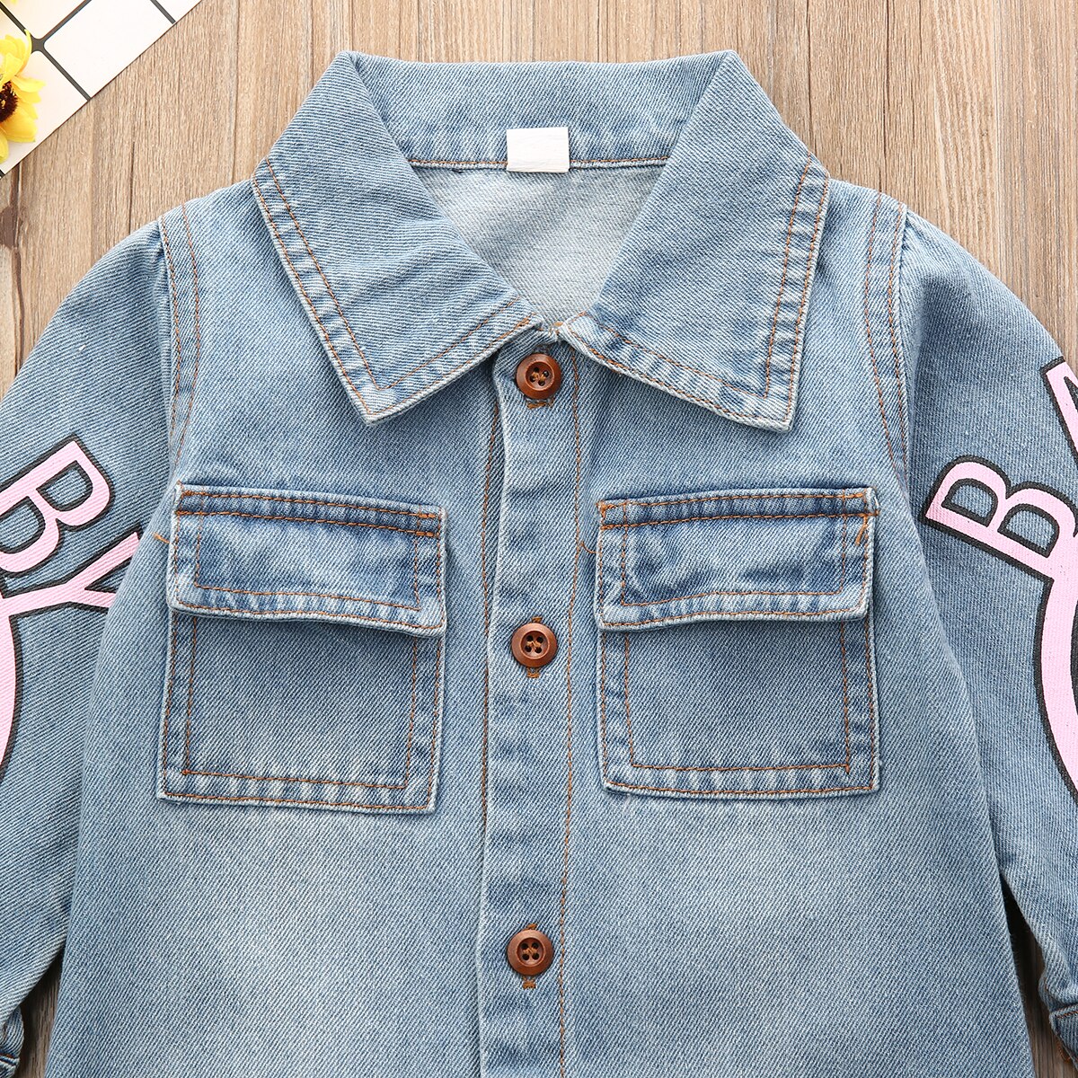 0-18M Toddler Baby Boys Kids Giraffe Denim Fabric Romper Autumn Winter Outfits Clothes