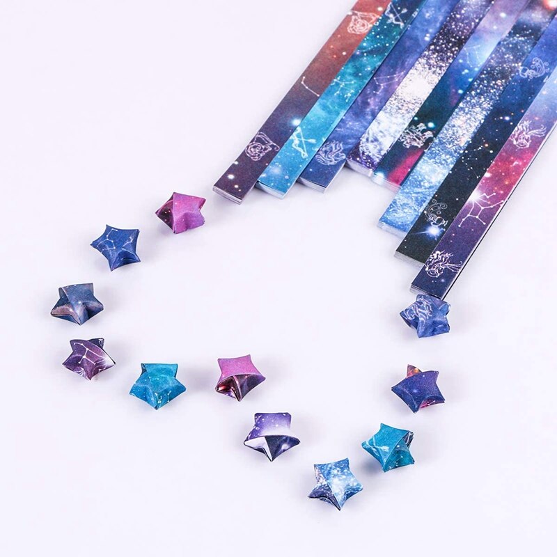 540 Sheets Origami Stars Paper Twelve Constellations DIY Outer Space Sky Origami Lucky Star Folding Origami Star Paper Strips