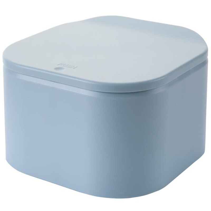 Mini cubos de basura multifunción con tapa a presión para escritorio, Cubo de almacenamiento de basura para cocina y oficina, 1 unidad: blue