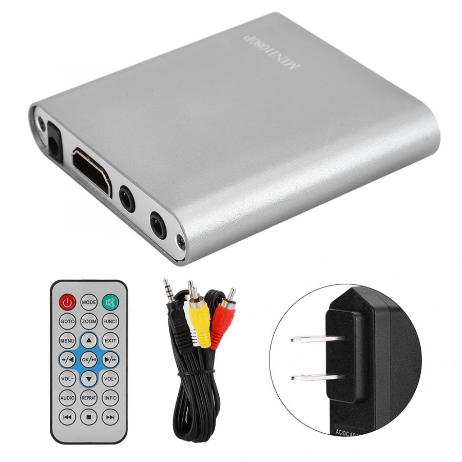 Mini 1080P HDMI Digital Media Player Hard Disk Decoder with Remote Control support for MKV Video and Blu-ray Movies (100-240V): US Plug