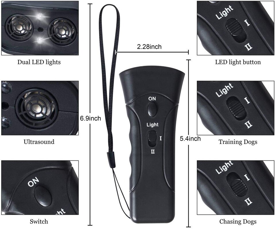 Stopp Bark Training Gerät Pet Hund Repeller Anti Bellen Trainer LED Ultraschall Anti Bellen Ultraschall Ohne Batterie