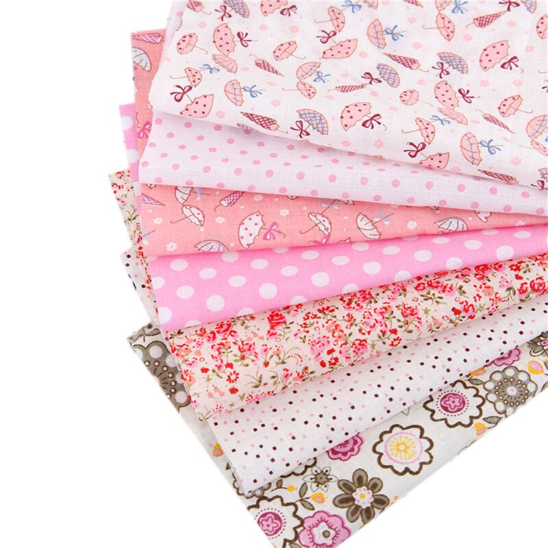 20x25cmFloral Plaid Stripe Cotton Fabric,Sewing Quilting DIY Patchwork Fabric Bundle, Handmade Cloth