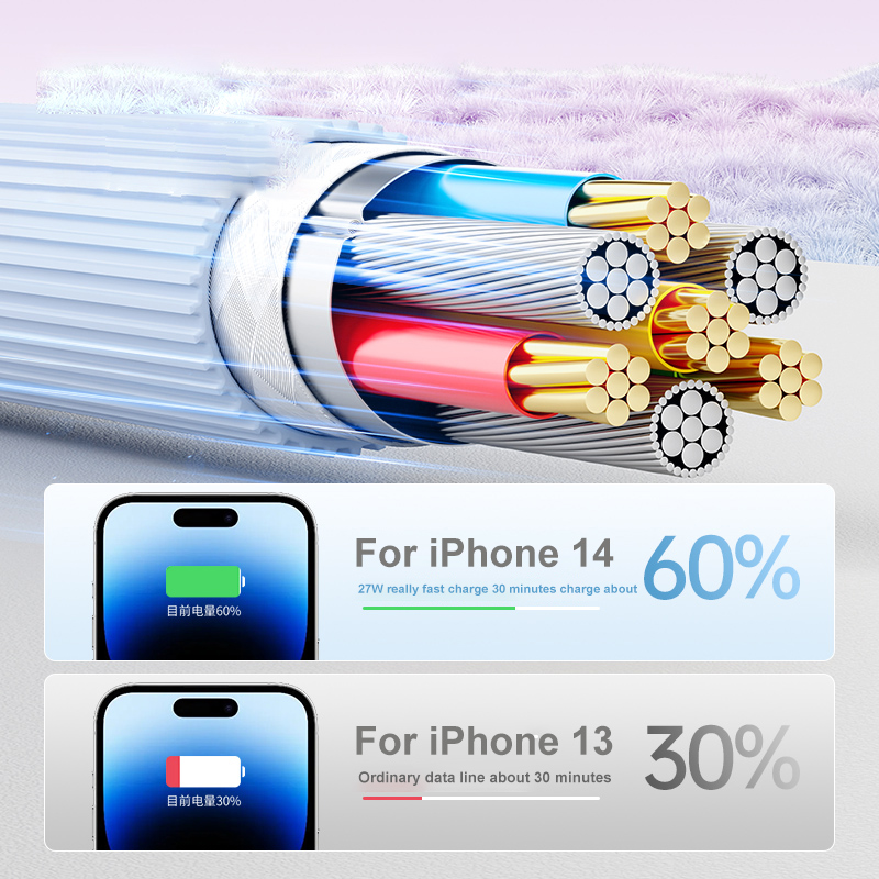 27w pd usb Ladung flüssigkeit silikon kabel für Apfel iphone 14 13 12 11 Profi max schnell ladegerät x xr 7 8 Plus typ c kabel