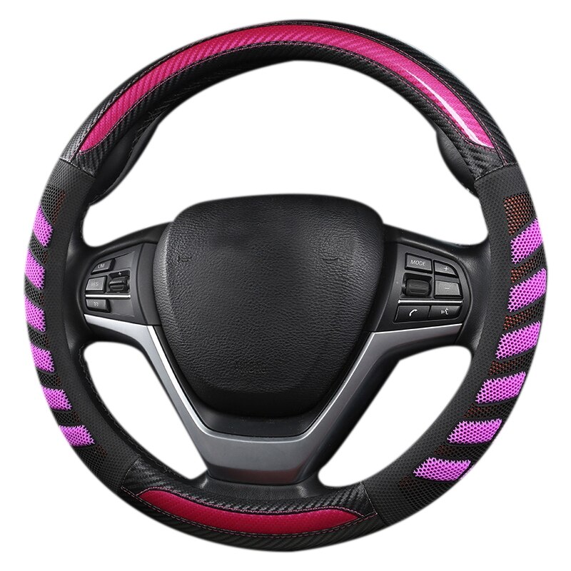 Car Steering Wheel Cover Women Girl Breathable Braid on the Steering Wheel Universal Car Cover: Purple 