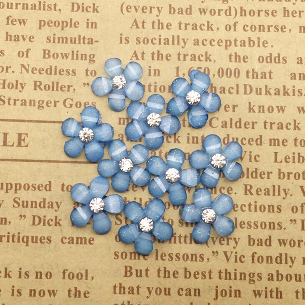 Kleurrijke kleine mini hars bloemen puzzel diy knutselwerkjes flatback scrapbooking meisjes kinderen beloningsspeelgoed 20 stuks: Blauw