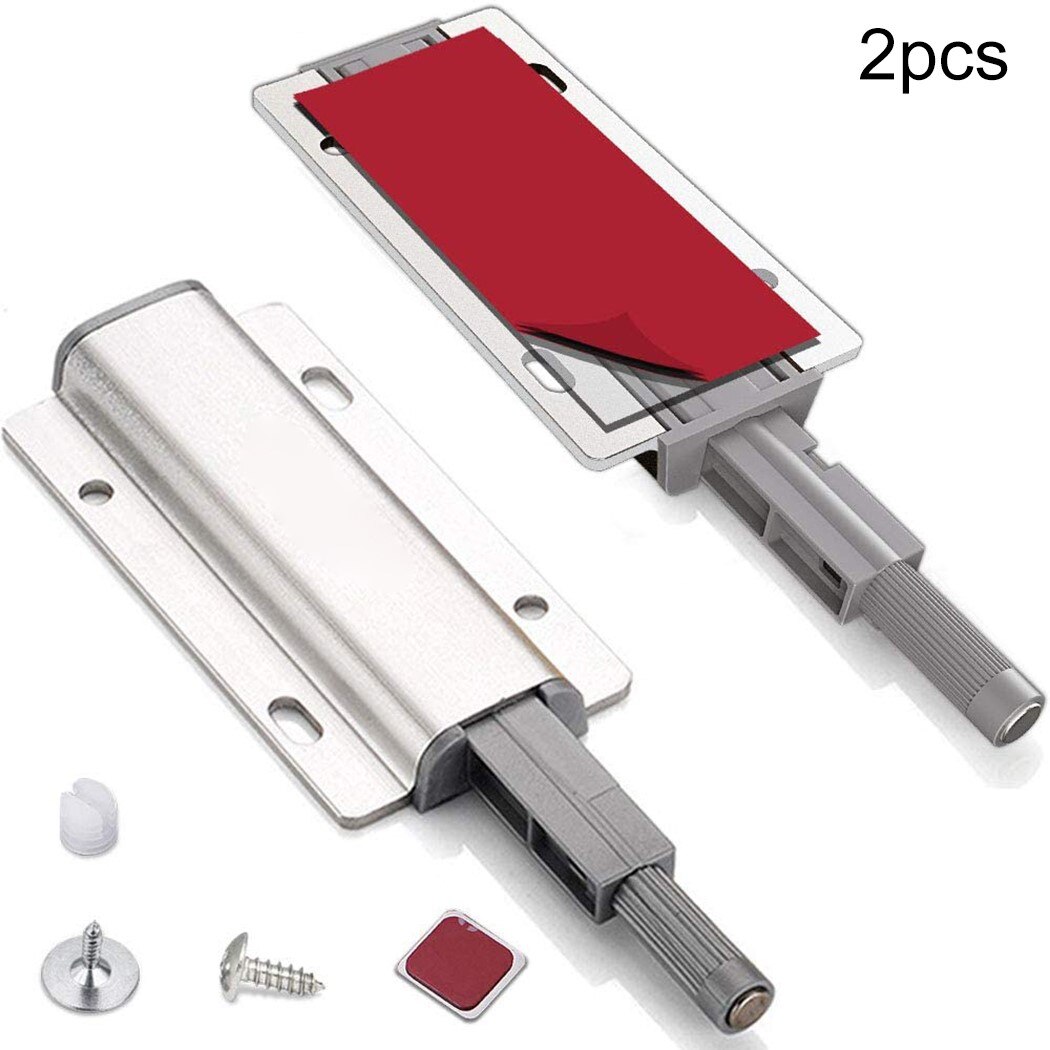 2Pcs Heavy Duty Metalen Push To Open Kast Vangsten Deur Stopt Keuken Onzichtbare Kast Trekt Kabinet Hardware