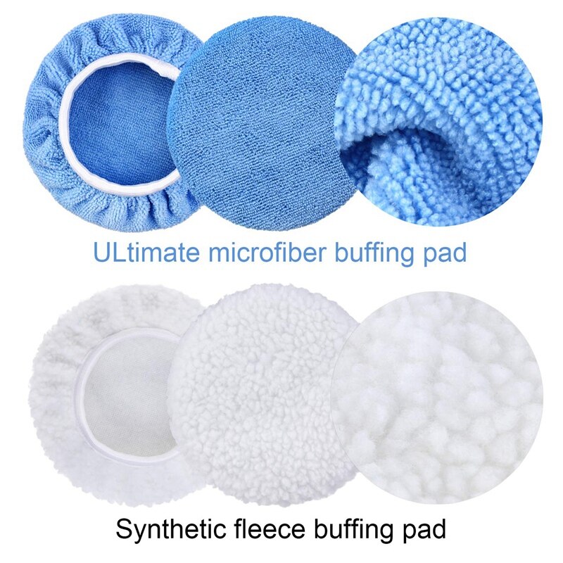 5 To 6 Inches Microfiber Polishing Pad for Car Polisher Bonnet 18 Packs