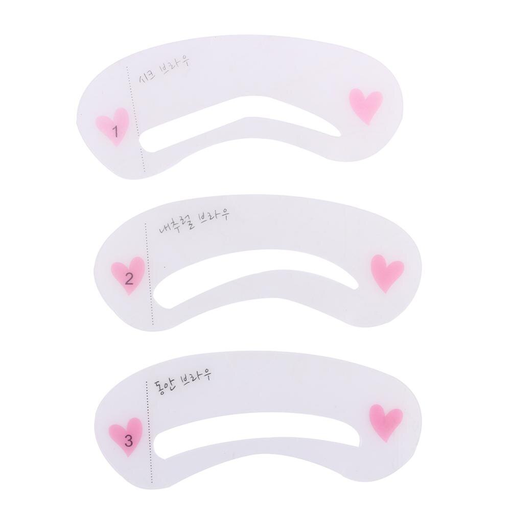 3pcs Set Magic Eye Brow Class Drawing Guide Eyebrow Stencil Card Template Helper Make Up Tool Shape For Eyebrows Template