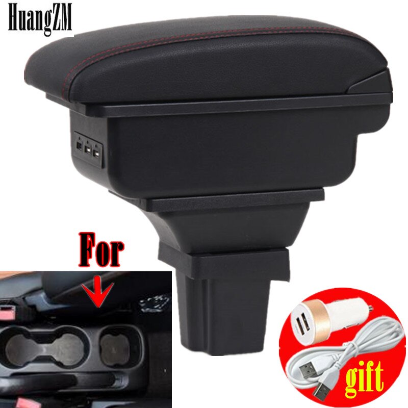 For Chevrolet Trax Tracker accessories car armrest USB storage box leather arm rest center console box hand rest