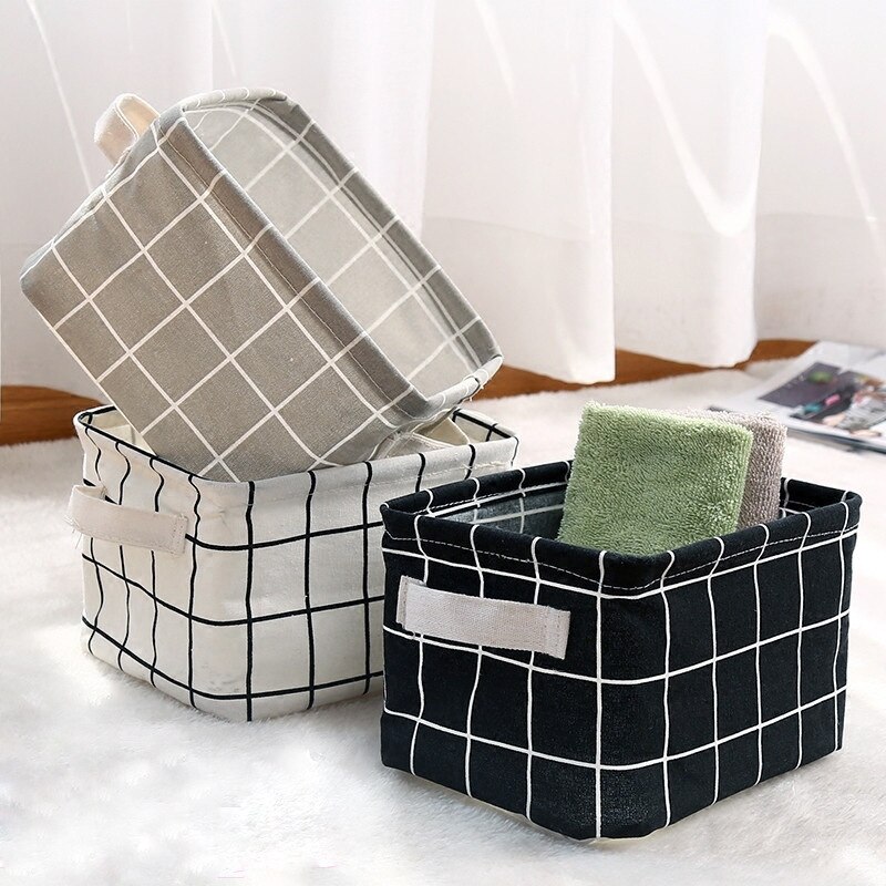 Cesta Rectangular de tela para almacenamiento, cesta de baño impermeable para manos, cesta de almacenamiento de escritorio, cesta de almacenamiento