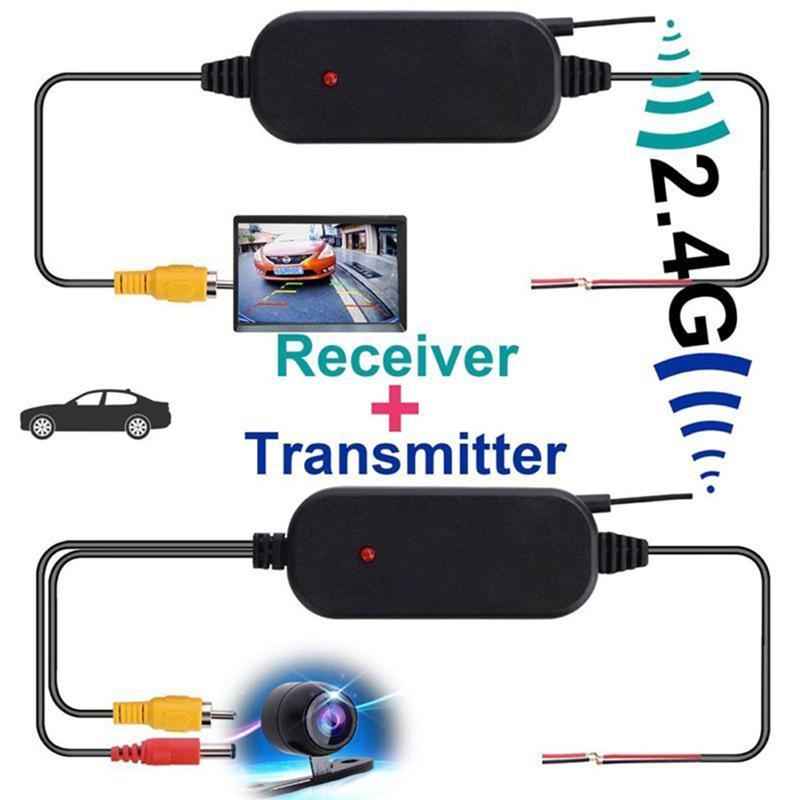 2.4g trådlösa sändare mottagare för bil backkamera och bil tft lcd monitor dvd 12v 24v rca video parkering auto