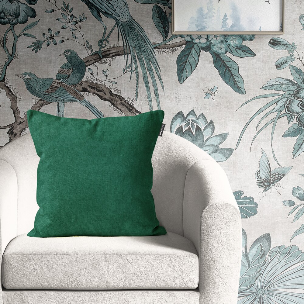 Texturé velours Taie D'oreiller Décorer 45cm x 45cm vert