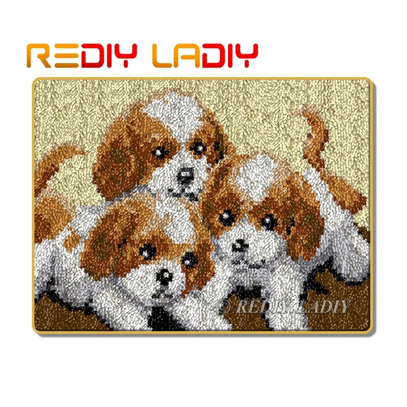 Matta med låskrok gör din egen matta sovande katt virkkudde gör-det-själv matta matta akrylgarn tryckt canvas hobby & hantverk: Zd569