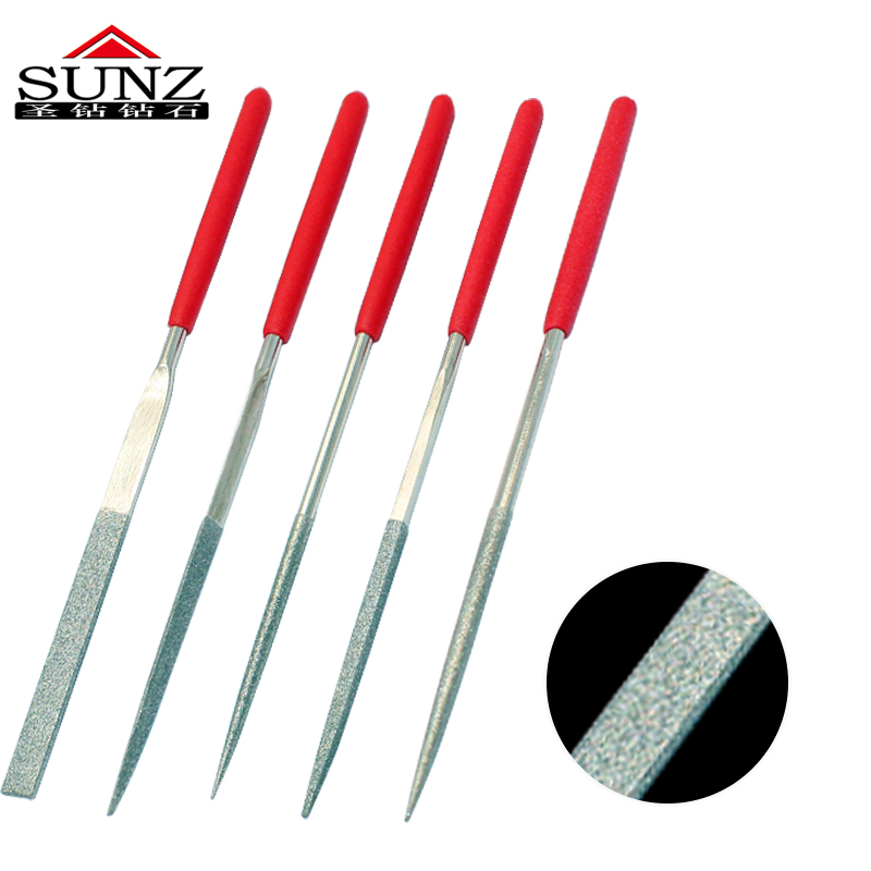 shengzuan 5Pcs 4x160mm Diamond Needle File Set Rasp Lapidary Ceramic Wood Sharpening