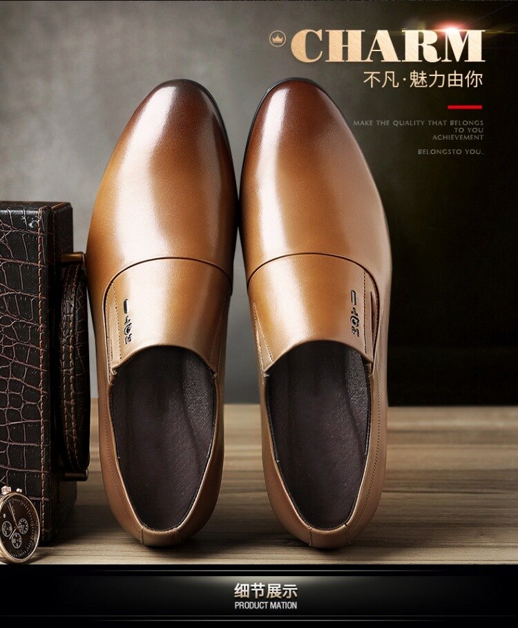 Grande taille 46 de hommes en cuir chaussures habillées sans lacet bout rond mâle chaussures formelles bout pointu affaires chaussures plates