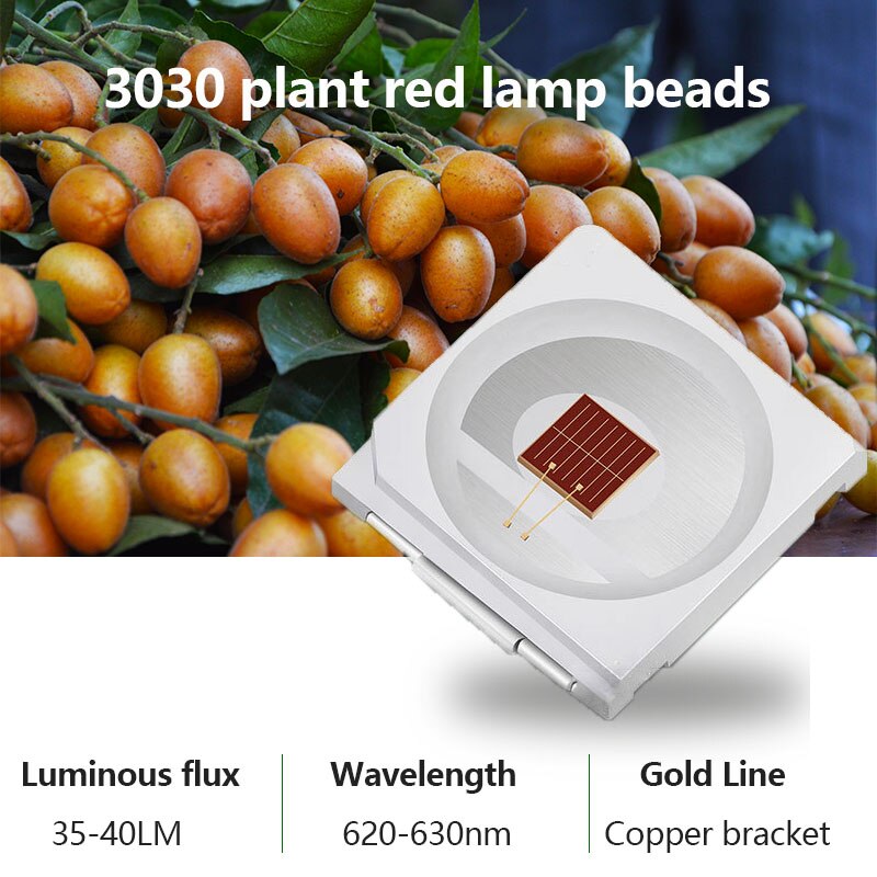 3030 Led Rood Licht 35-40Lm Lamp Kralen Volledige Spectrum Plant Vegetatie Groei 660-665Nm Smd Lamp Kralen 1W Gloeilamp uv Diepe Rood