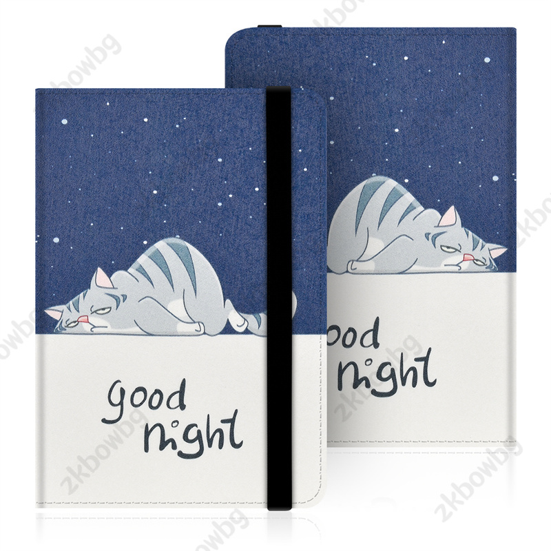 Funda Universal estampada para lector Sony PRS-T3/T2/T1/650/600/505 Kobo Nia N306 N249 N236 6 pulgadas EReader Ebook funda con correa de mano: Transparente