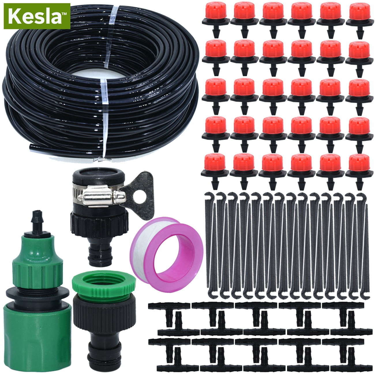 5M-30M Automatic Micro Drip Irrigation Garden Hose Watering System Kits & Adjustable Nozzle Mister Dripper Greenhouse Lawn Yard