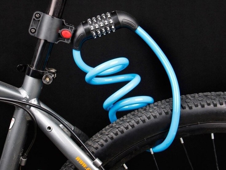 GMOTOD Motorcycle electric bicycle cable lock helmet anti-theft steel wire general password anti-theft lock