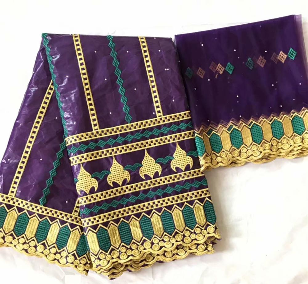 Bazin-tissu riche avec perles, tissus africains, bazin jacquard de guinée brocart avec dentelle française, robe pour femmes: 3L145113B24