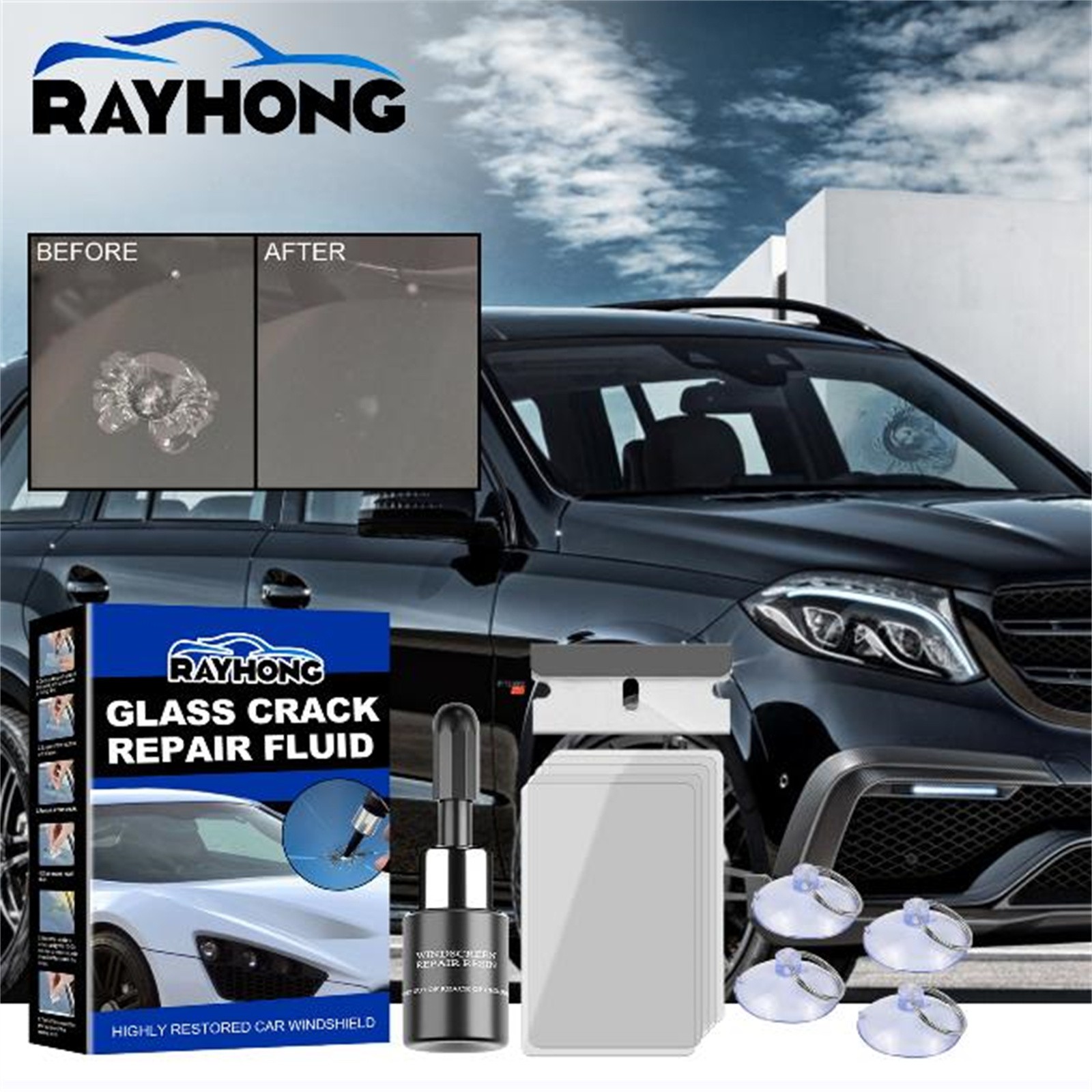 Car Windshield Repair Kit Repair Windshield Fragments And Cracks 3ml Fast Safe Repairing Repair Fluid