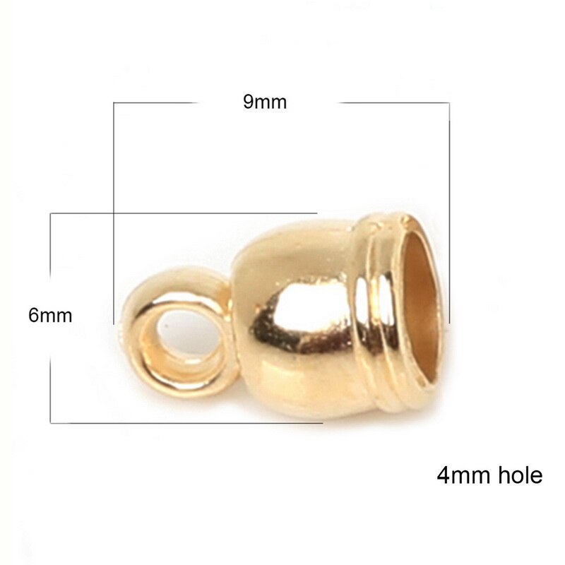 150pcs/lot Necklace End Tip Tassel Caps Beads Cap End Cap For Jewelry Making DIY Handmade Jewelry Finding: 6x9mm gold