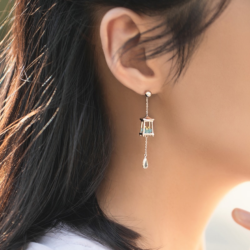 Thaya-pendientes de plata con borlas para mujer, aretes de Linterna Verde, exquisitos pendientes colgantes para mujer, joyería de buenos de lujo