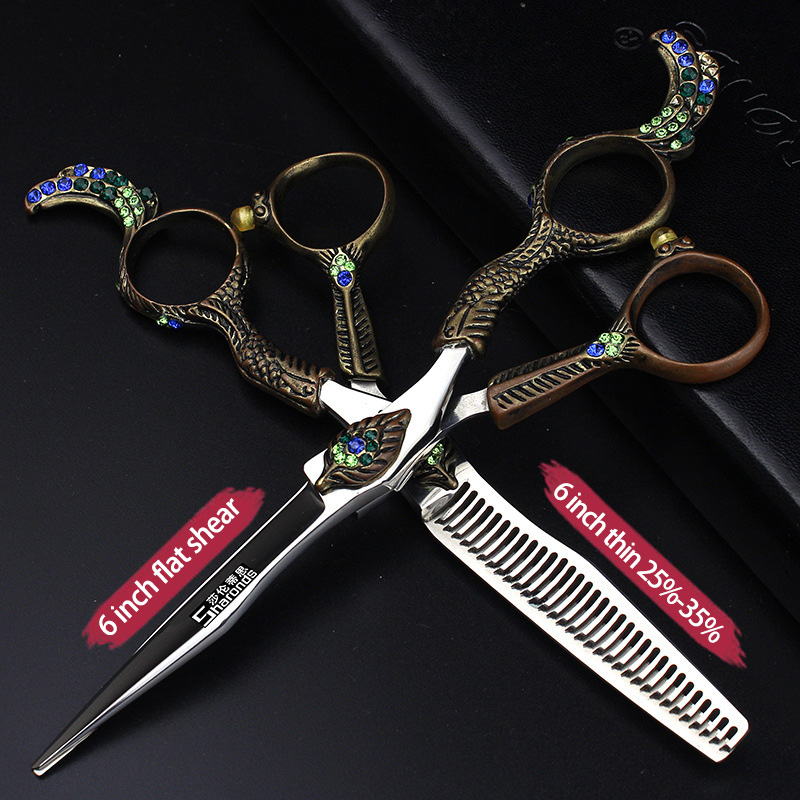 Vintage Hairdressing Scissors 6 Inch 7 Inch Hairstylist Special Flat Scissors Dental Scissors Combination Haircutting Sets