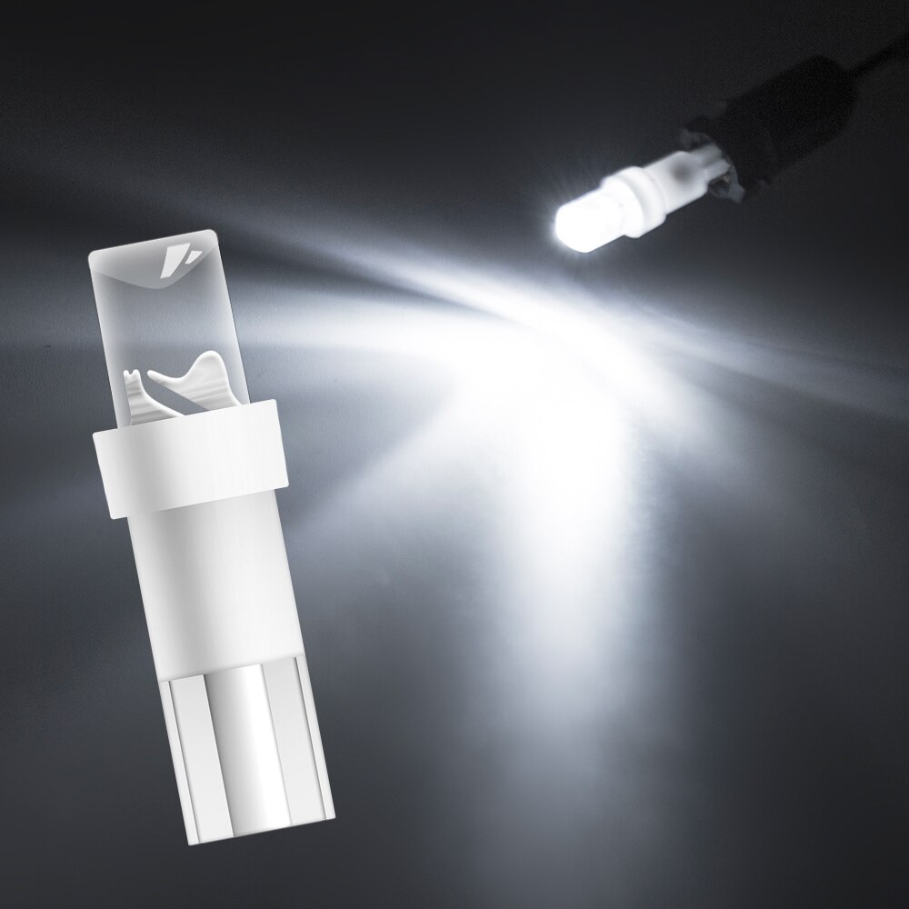 10pcs T5 LED Car Dash Dashboard Lights 74 73 286 Instrument Panel Lamp Speedometer Wedge Side Bulb Concave Lens Green White Blue: White