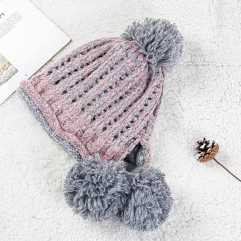 Outdoor Beanies Cap Thick Thermal Knitted Hat Headwear Snowboarding Skiing Apparel Accessories For Women: QJ2314P