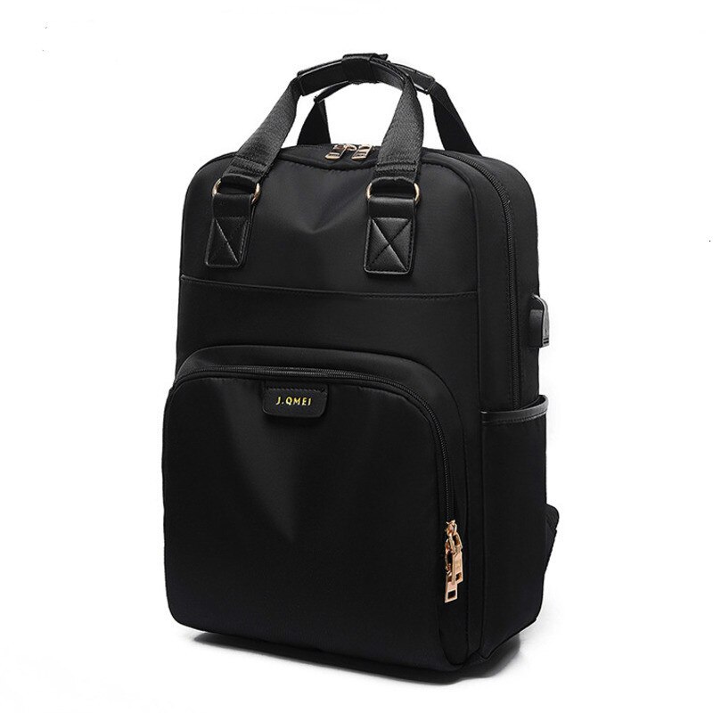 Female Pink Backpack Women's Laptop Backpack 14 15 Inches Woman Waterproof Bagpack School Bags For Teenager Girls Women Rucksack: Black / For 13 14inch laptop