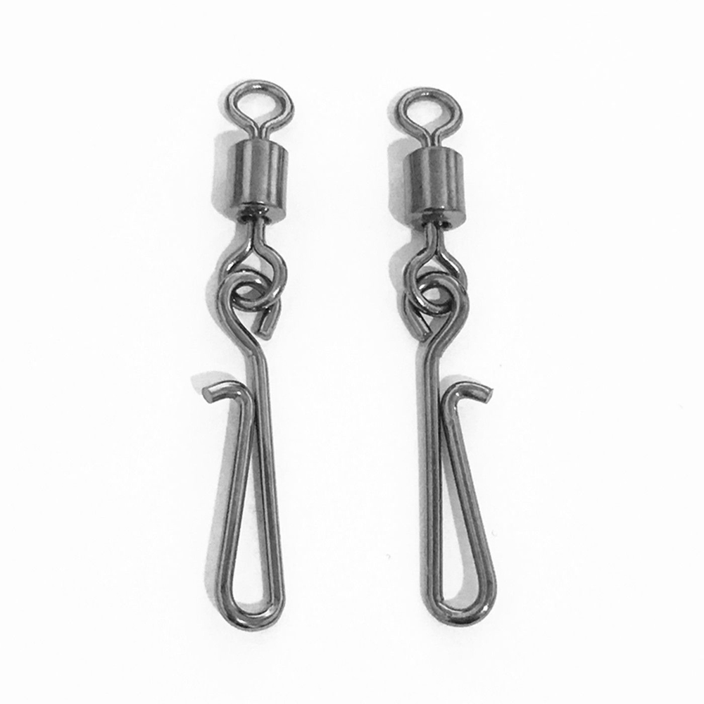 20PCS/LOT Stainless Steel Connector Bearing Rolling Swivel 2#-10# Fishing Solid Ring with Lures ocean Fishing Hook