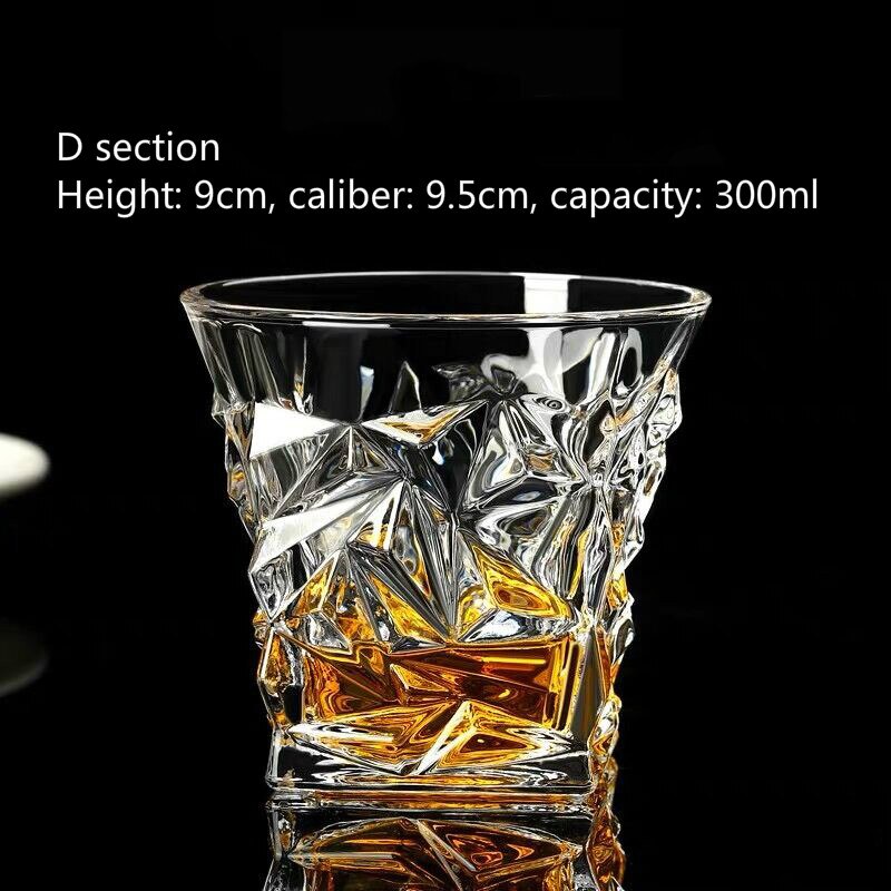 European whiskey glass household crystal glass foreign wine glass spirit wine glass diamond beer glass: D  300 ML