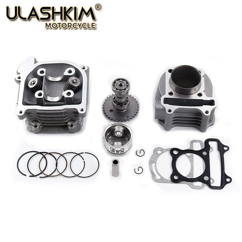 139 qmb 139 qma kamaxel  gy6 50 60 80 uppgradering  to 50mm gy6 100cc stort borrsats cylinderkolvsatshuvud med 64mm lång ventil