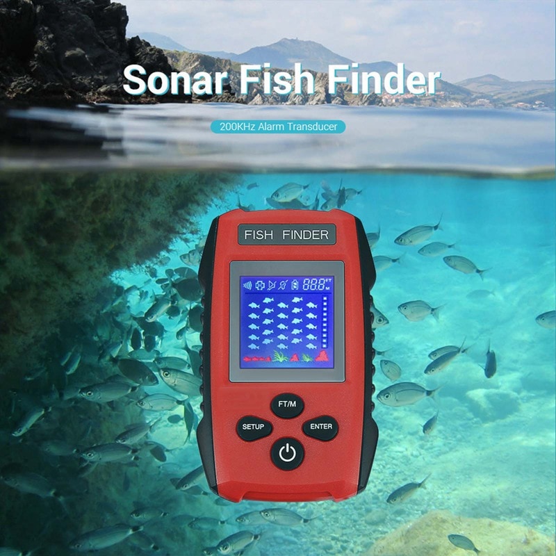 Erchang TL88E Draagbare Sonar Alarm Fish Finder 100M Lcd Vis Vinders Echolood Vissen Finder