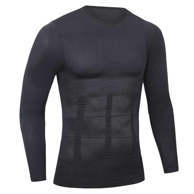 Men Slimming chest Body Shaper Chest Binder Corset Control Waist Tshirts Long Sleeves Tummy Trimmer Body Shapes Top