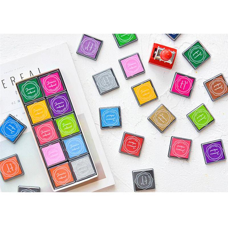 1Set 20 Color Finger Ink Pad DIY Non-Toxic Ink Pads Craft Stamp Pad for Card-making Wood Rubber Stamps Scrapbooking Paper Fabric