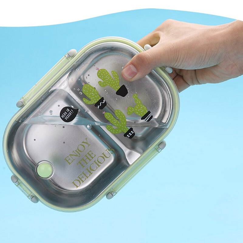 Lunchbox Stainless Steel Lunch Box Sealed Bento Box Food Box Food Storage Box for School Picnic Camping (Blue)